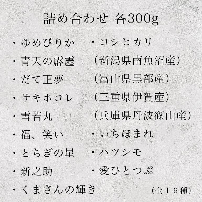 【5月特典300円OFFクーポン】無洗米 食べ比べ 米 お米 セット ギフト 300g×16産地 計4.8kg 送料無料 【令和5年産】｜ginmaihonpo｜03