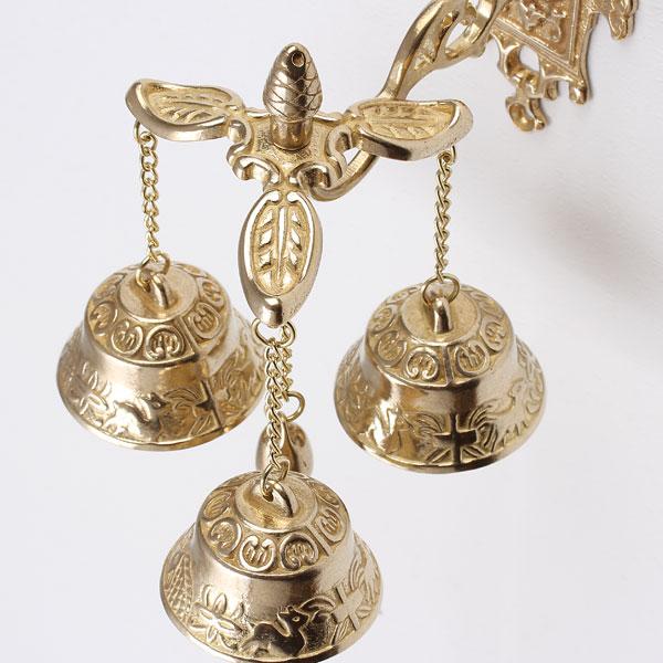 3連 ガーデン ベル (金属製玄関ベル) 真鍮製品3連ガーデンベル○防犯