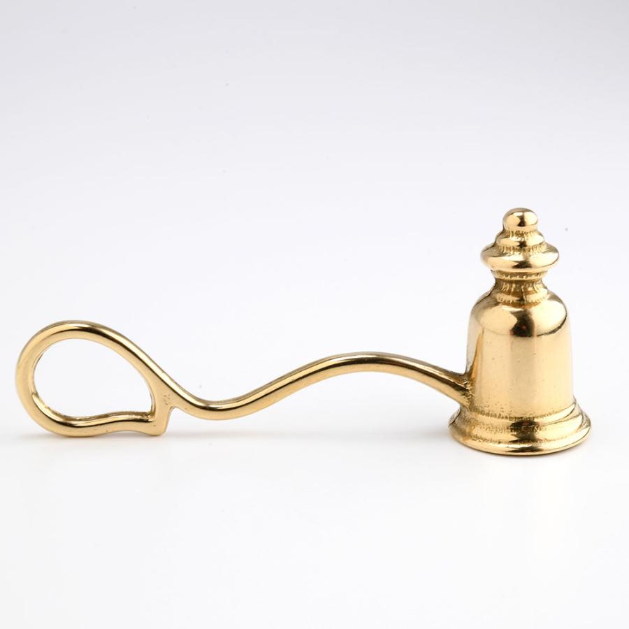 アンティーク　真鍮キャンドルホルダー・スナッファー（火消）付き 真鍮製高級キャンドルホルダー 燭台指かけ付き