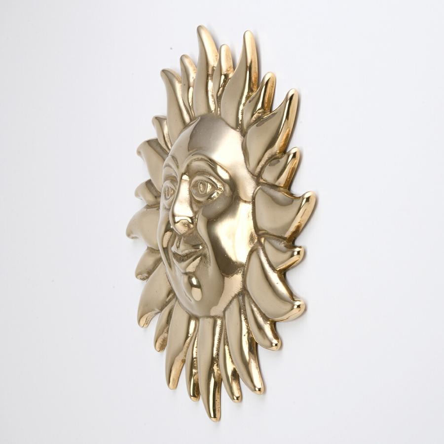 イタリア 製 真鍮 オーナメント 壁飾り ドア表示 サイン 太陽顔マーク