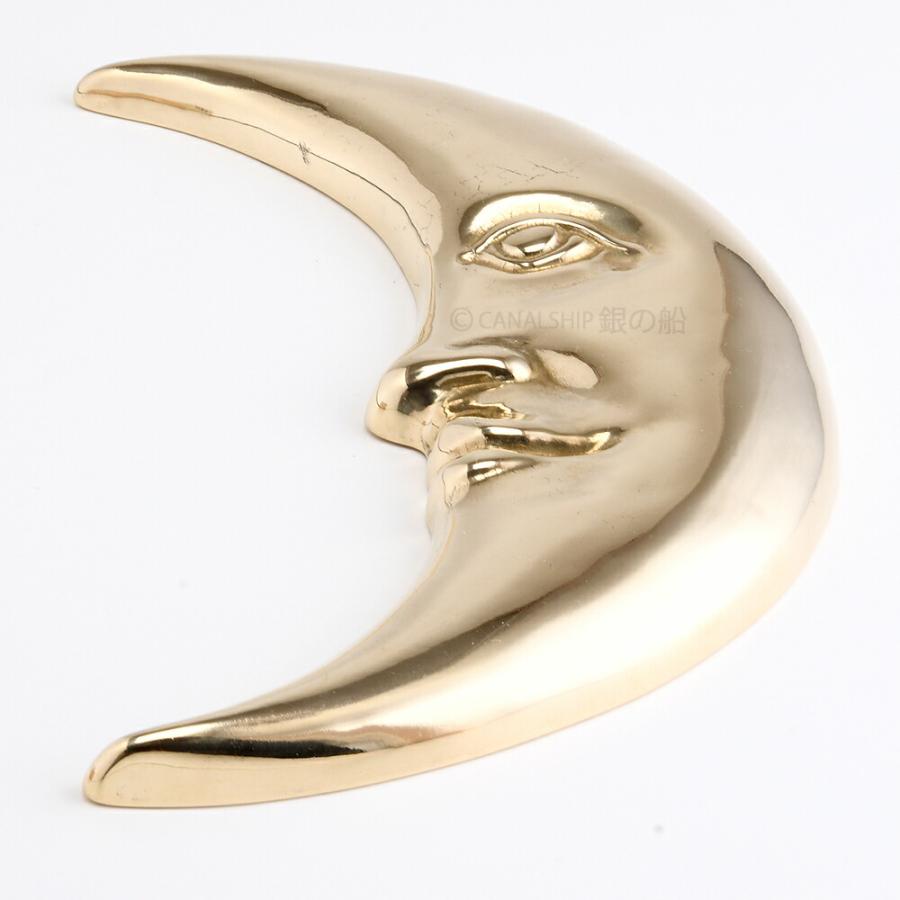 イタリア 製 真鍮 オーナメント 壁飾り ドア表示 サイン 月顔マーク