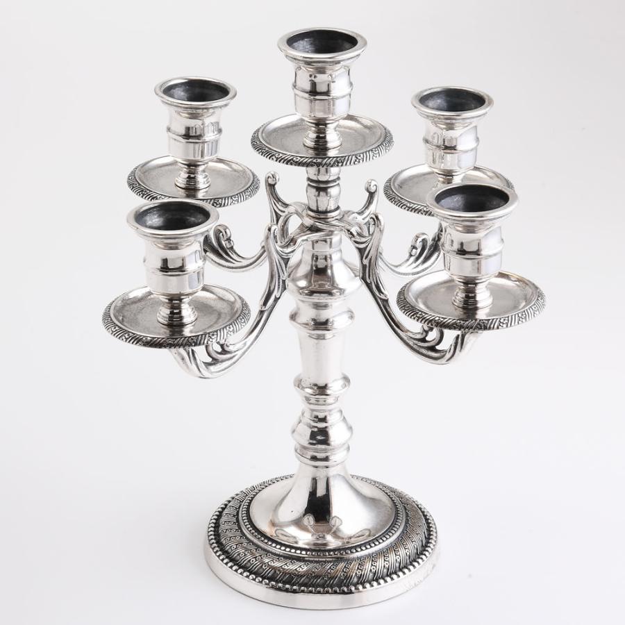 燭台 イタリア製 シルバー 銀メッキ 真鍮製品 ローソク立て