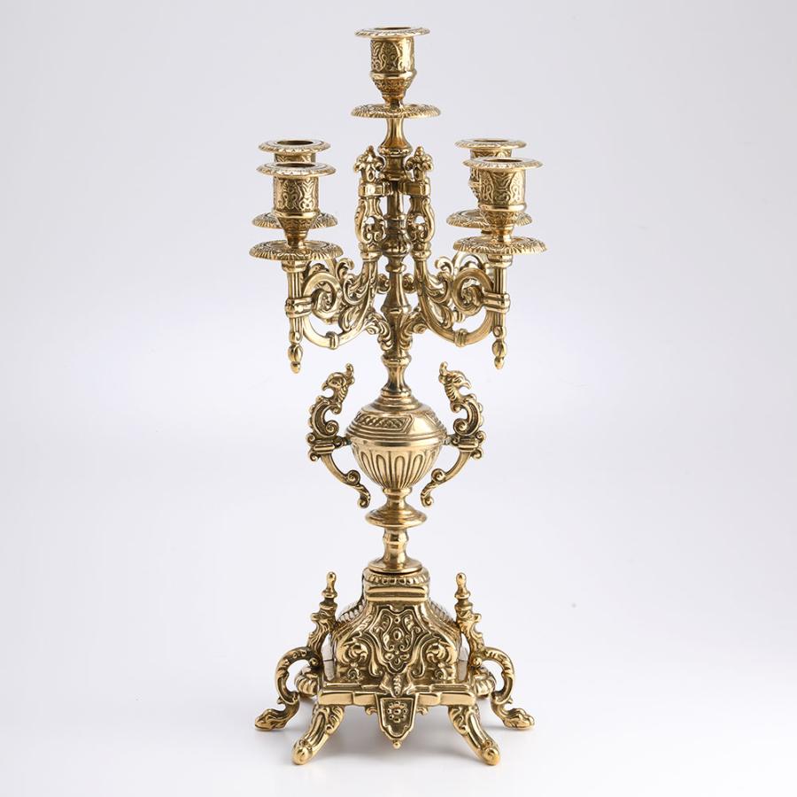 イタリア製 真鍮製 5灯 キャンドルスタンド 燭台 イタリア製 真鍮製品 5本ローソク立て キャンドルフォルダー