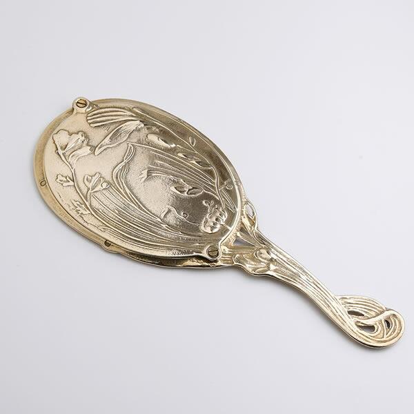 ハンドミラー 手鏡 真鍮製ミラー 金色 ゴールド LADY PB