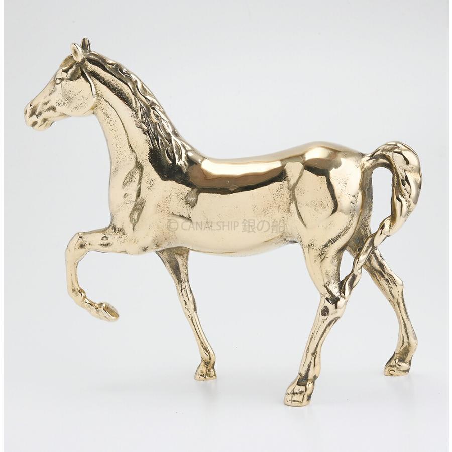 イタリア製 BRASS 真鍮 馬 ブロンズ 置物 ホース 競馬 HORSE PONY 金色