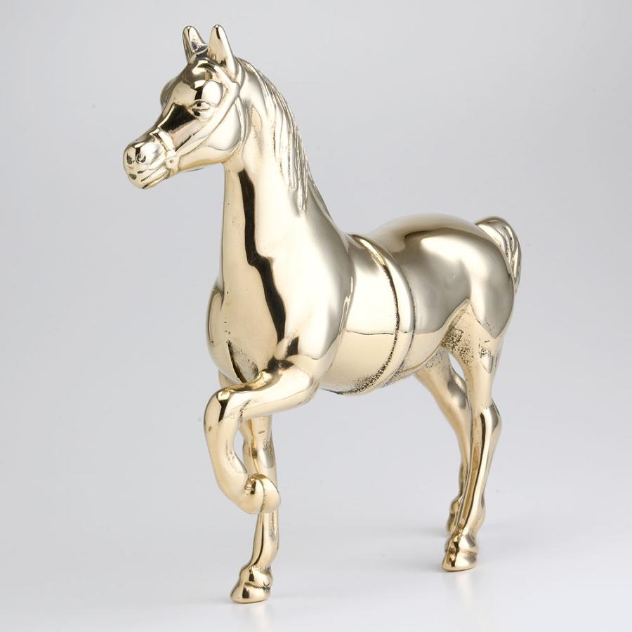 イタリア製 BRASS 真鍮 馬 ブロンズ 置物 ホース 競馬 HORSE PONY 金色