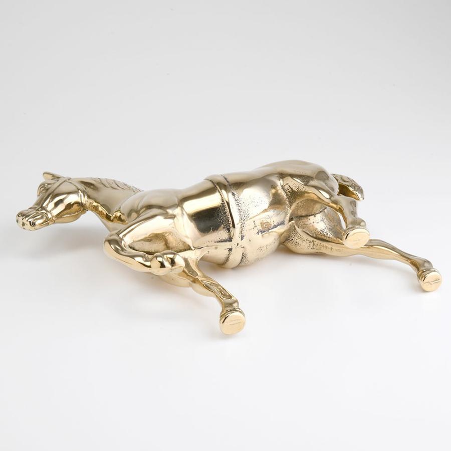 イタリア製 BRASS 真鍮 馬 ブロンズ 置物 ホース 競馬 HORSE PONY 金色