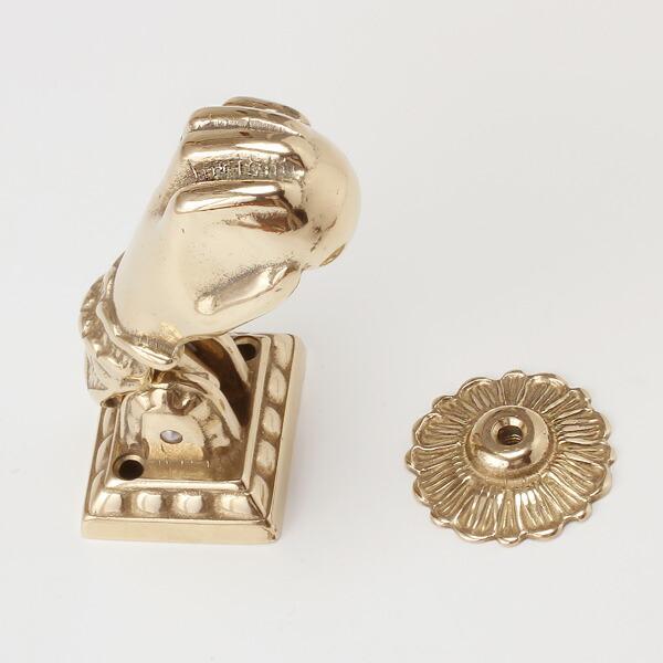 フランスアンティークドアノッカー ハンドモチーフ 真鍮