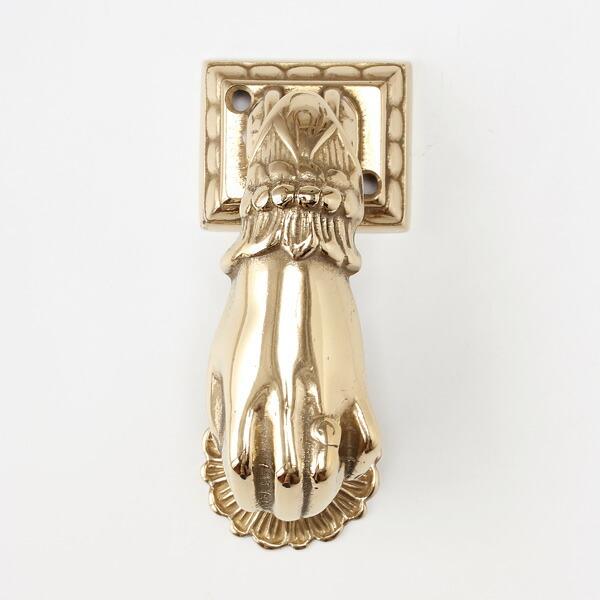 フランスアンティークドアノッカー ハンドモチーフ 真鍮