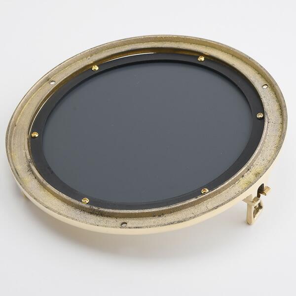 丸鏡 開閉式 丸窓 Mサイズ 真鍮 壁掛け 壁面取付 ミラー 金色 磨き