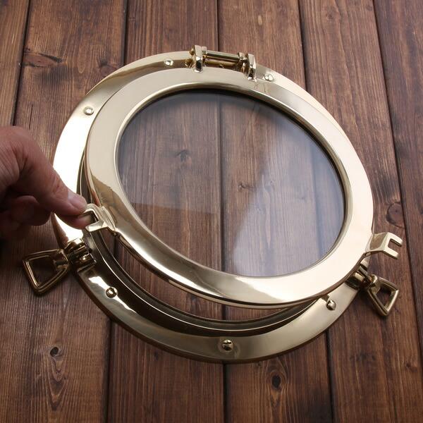 船　丸窓　　真鍮 真鍮製 船の窓 船舶窓 丸窓 採光用丸窓 壁付けインテリアに | 一