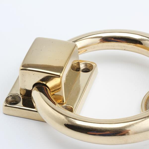 ドアノッカー真鍮リングタイプRING-PB アンテークドア ノッカー たたき 