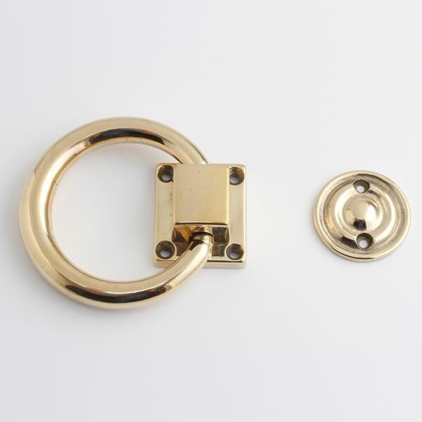 ドアノッカー真鍮リングタイプRING-PB アンテークドア ノッカー たたき