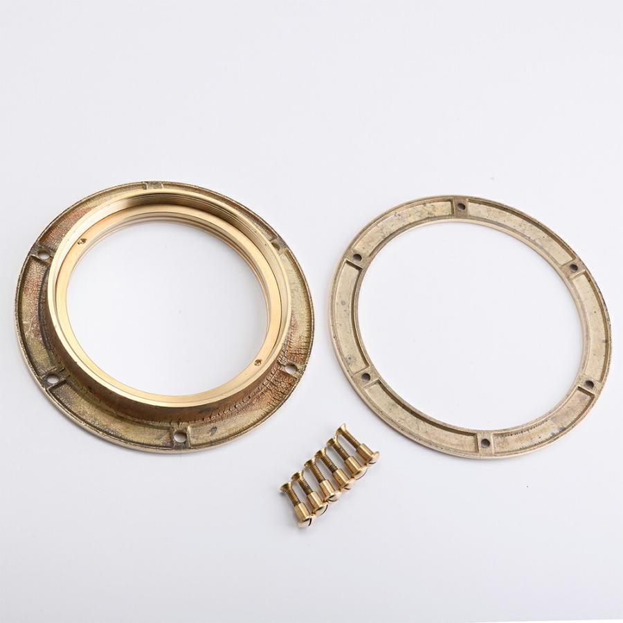 アンティーク　船舶用　真鍮製　鏡 GORIKIISLAND 丸窓ミラー L≫壁 ミラー ホテル メイク 鏡 真鍮製