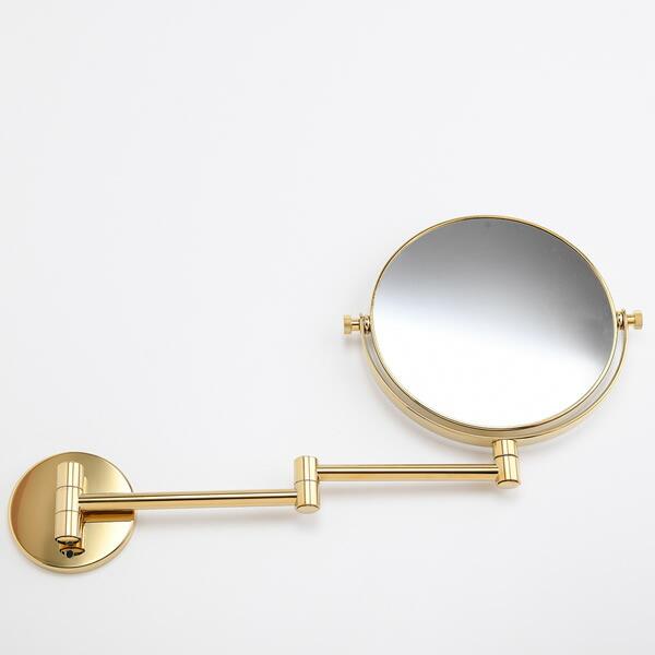 真鍮製 ホテル仕様 高級タイプ 可動式 メークアップミラー 両面鏡 壁面