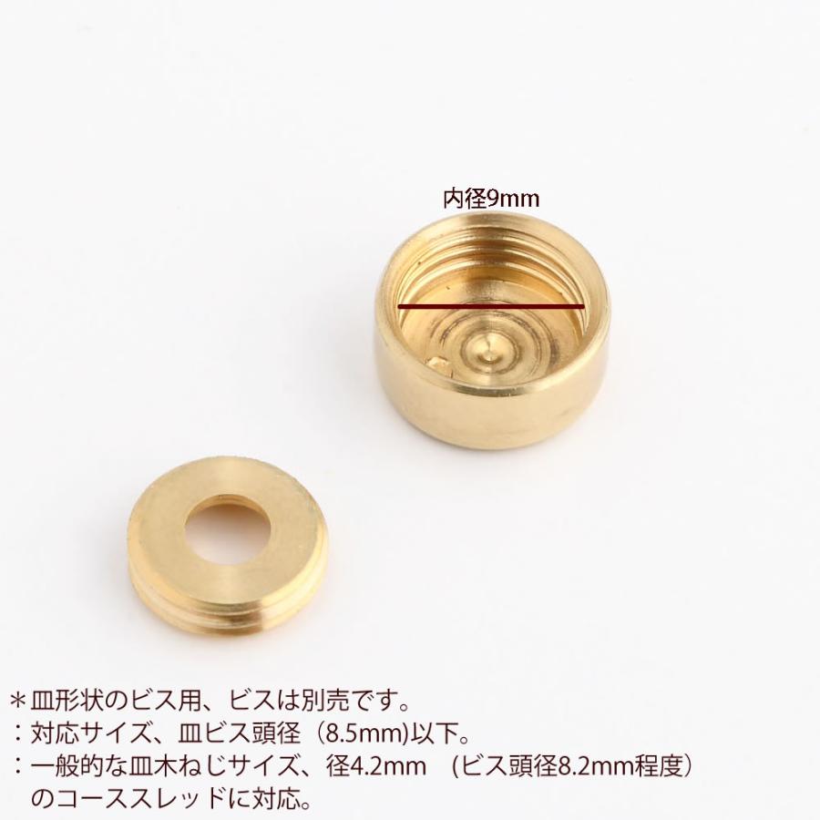 ビスキャップ 真鍮製 真鍮クリアー仕上げ 金色 12mm) ネジ頭を隠す