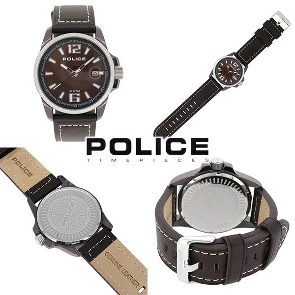 POLICE（ポリス） 腕時計 メンズ ブランド ランサー ブラウン 革ベルト 