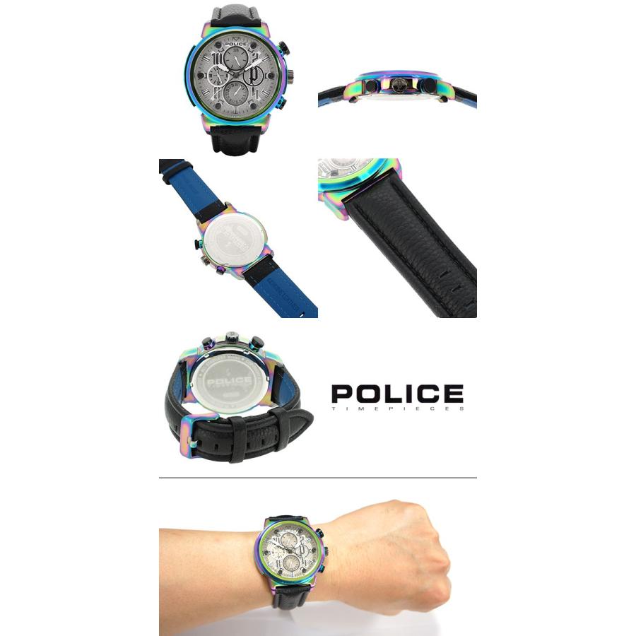 【美品】ポリス BOA 14250XSRW-61 POLICE 腕時計 メンズ ブランド ポリス BOA レインボーGUN