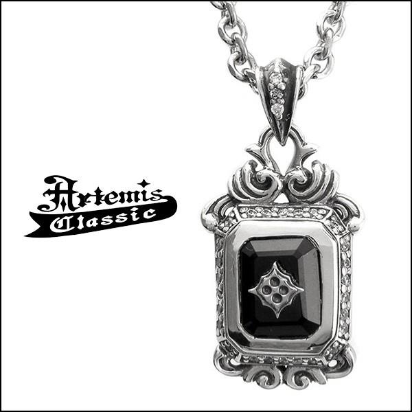 在庫あり アルテミスクラシック Classic Artemis ペンダント シルバー オニキス クワトロフォイル ブランド メンズ ネックレス アルテミスクラシック シック 黒 ブラック 芸能人 ネックレス メンズアクセサリー Dagl Tg