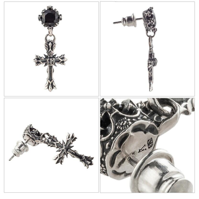 ARTEMIS KINGS クロスピアス(片耳用) 美品 メンズ シルバー925 ARTEMIS KINGS アルテミスキングス クロス クラウン ピアス 1P