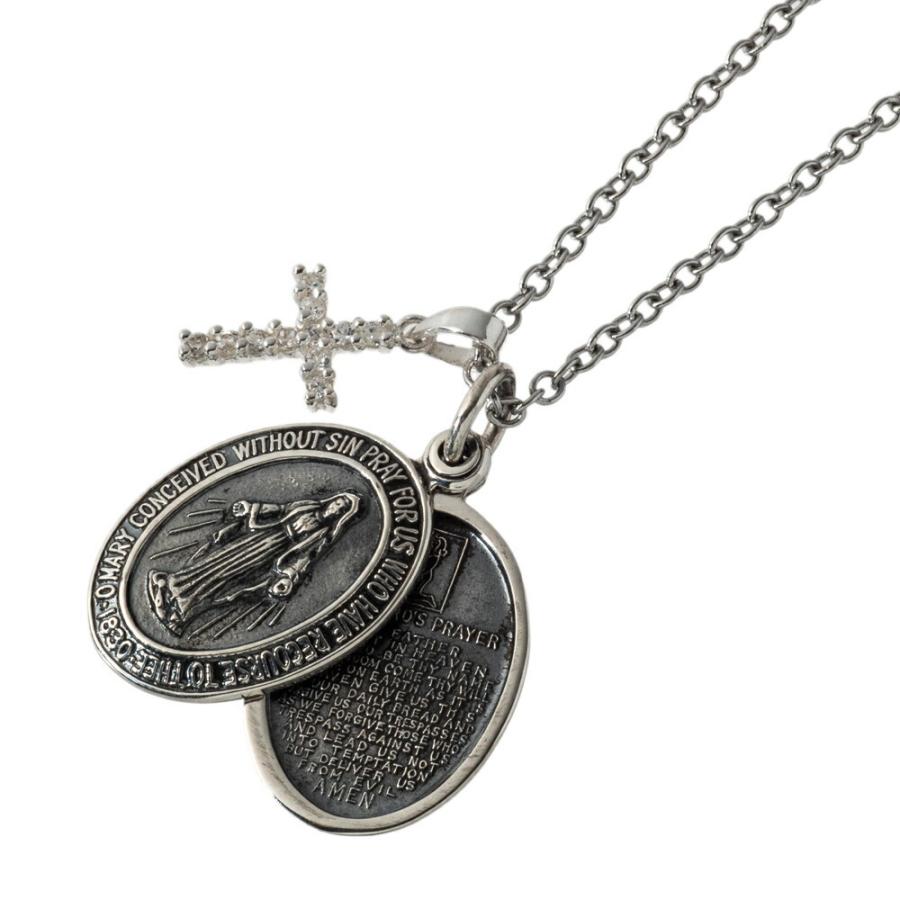 アルテミスキングス トリプルマリアコインペンダント チェーン付き ネックレス ペンダント コイン 硬貨 シルバー ジルコニア マリア 爆買