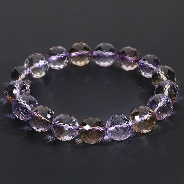 アメトリン カット ブレスレット 11.5mm 18cm メンズM レディースL