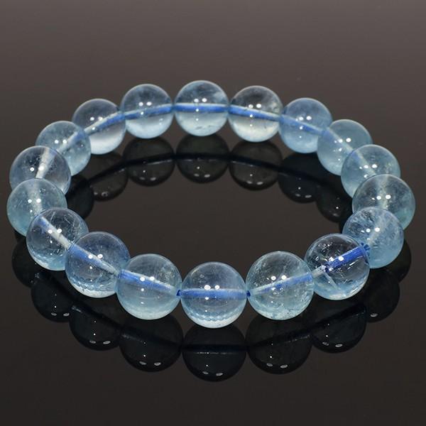 アクアマリン ブレスレット 11.8mm 19.5cm 高品質 サンタマリアアクア 