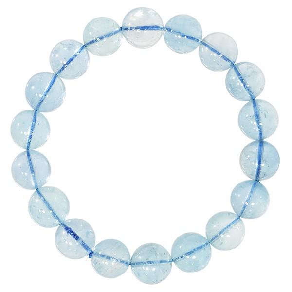 アクアマリン ブレスレット 11.8mm 19.5cm 高品質 サンタマリアアクア