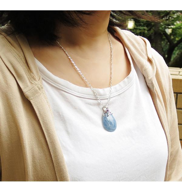 アクアマリン シルバー ペンダントトップ 天然石3種類 雫型 3月 誕生石