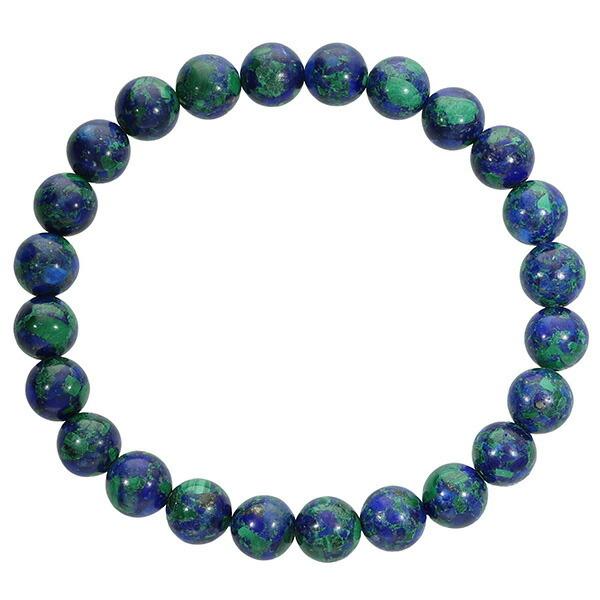 アズロマラカイト 8mm 17〜18.5cm M〜LL サイズ 天然石