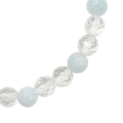 水晶 ブレスレット アクアマリン 6mm 17cm 天然石 パワーストーン
