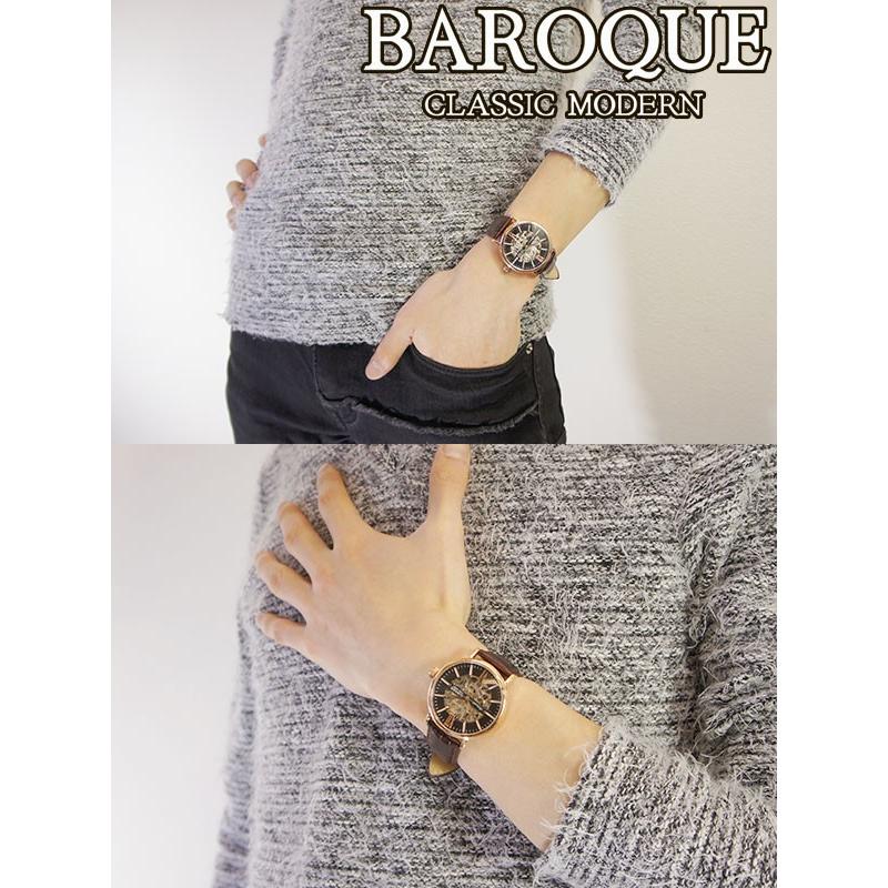 BAROQUE 腕時計 ブランド ウォッチ GLANZ BA1007 BAROQUE 腕時計 メンズ 自動巻き スケルトン ブランド バロック