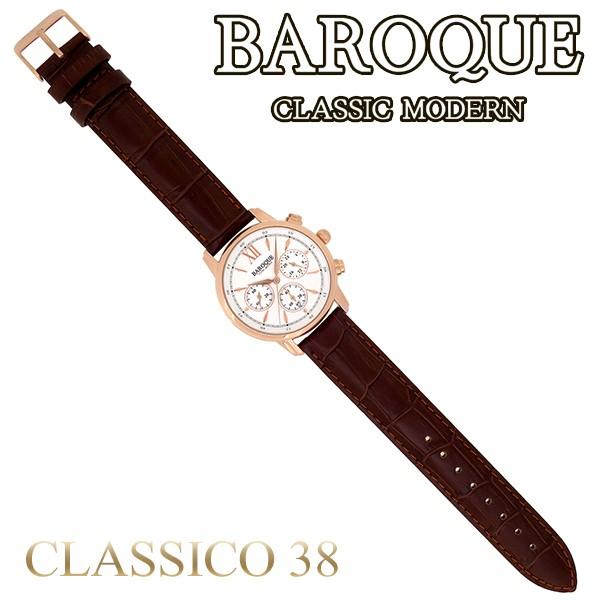 BAROQUE 腕時計 メンズ クロノグラフ 本革ベルト ブランド
