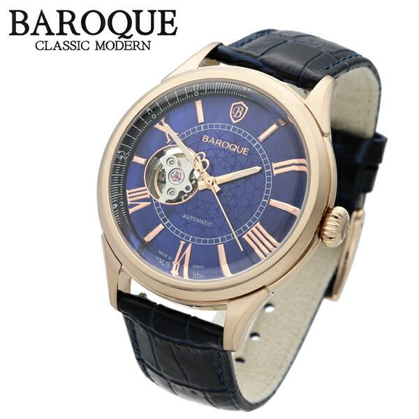 BAROQUE 腕時計 ブランド ウォッチ ETERNITA BA3001RG-01BR エテルニタ 時計 メンズ 紳士 かっこいい 自動巻き スケルトン 本革ベルト 爆買