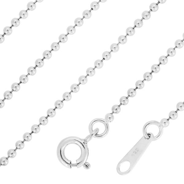 シルバー925 ネックレス ボールチェーン 50cm 直径約1.5mm シルバー