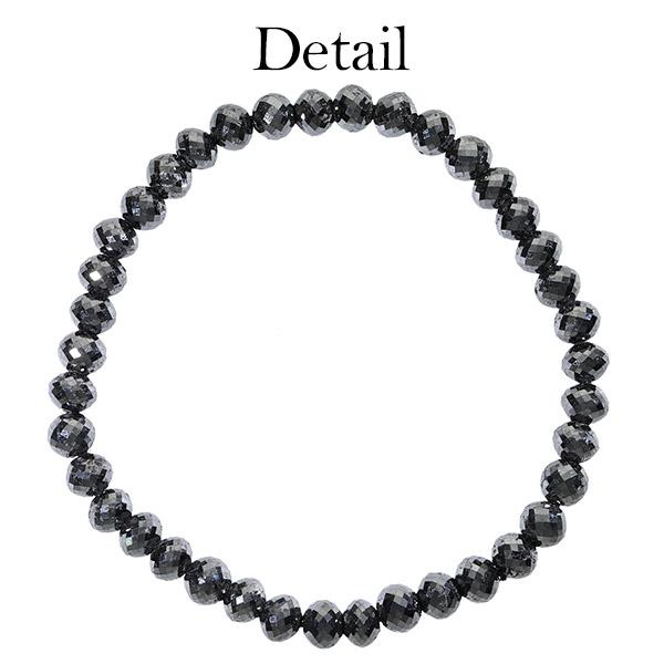 58カラット 天然ブラックダイヤモンド 高品質 ブレスレット 5.8mm 18.5