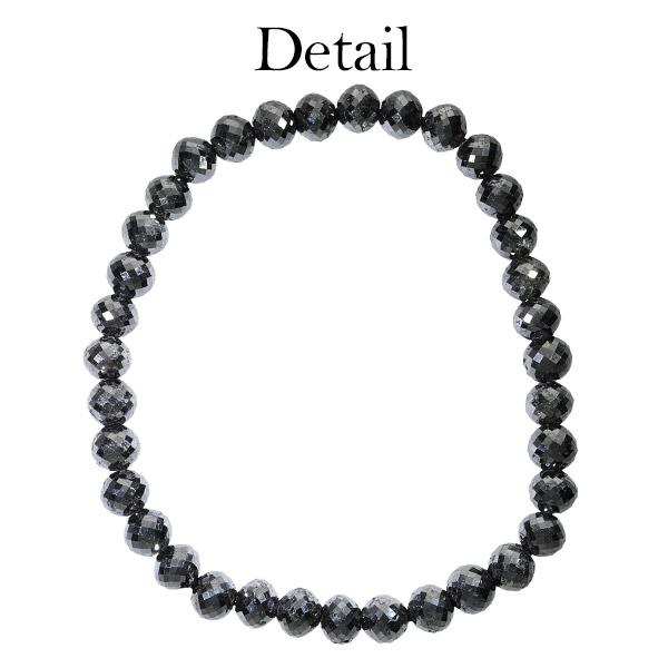 61カラット 天然ブラックダイヤモンド 高品質 ブレスレット 6mm 18cm