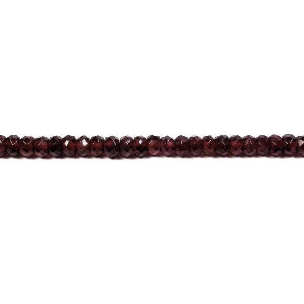 天然石ビーズ ガーネット 4×2.5mm ボタンカット 20玉セット
