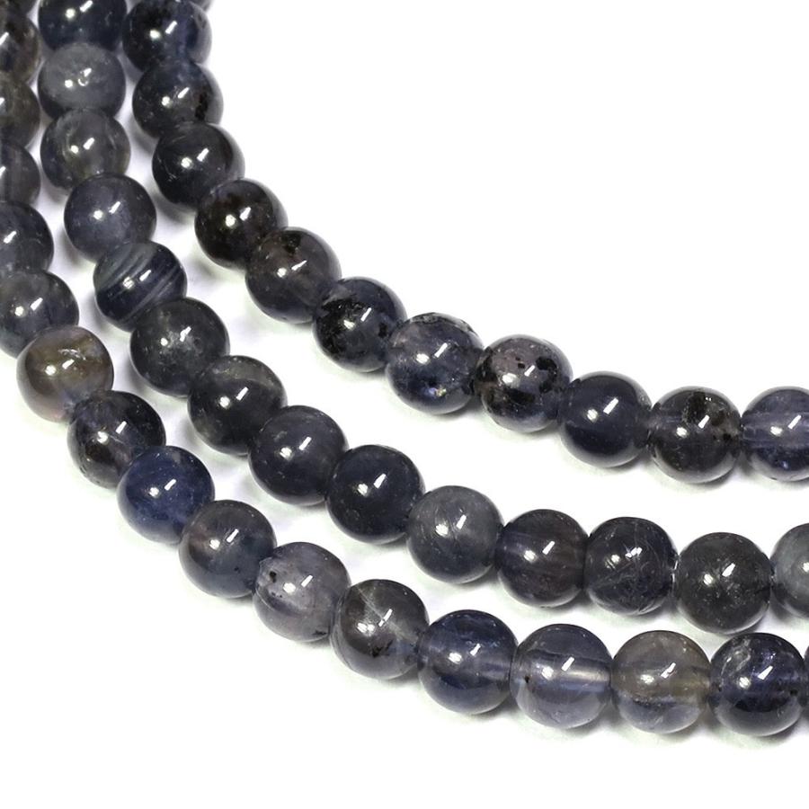 アイオライト 4mm 天然石 ビーズ 丸玉 12玉セット 粒売り パワーストーン バラ売り ビ-ズ パーツ 3月 誕生石 菫青石 天然石ビーズ | ブランド登録なし