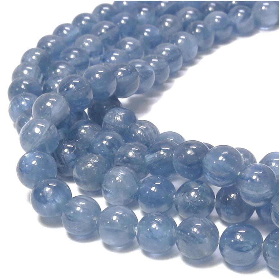 カイヤナイト 4mm 天然石 ビーズ 丸玉 10玉セット 粒売り 