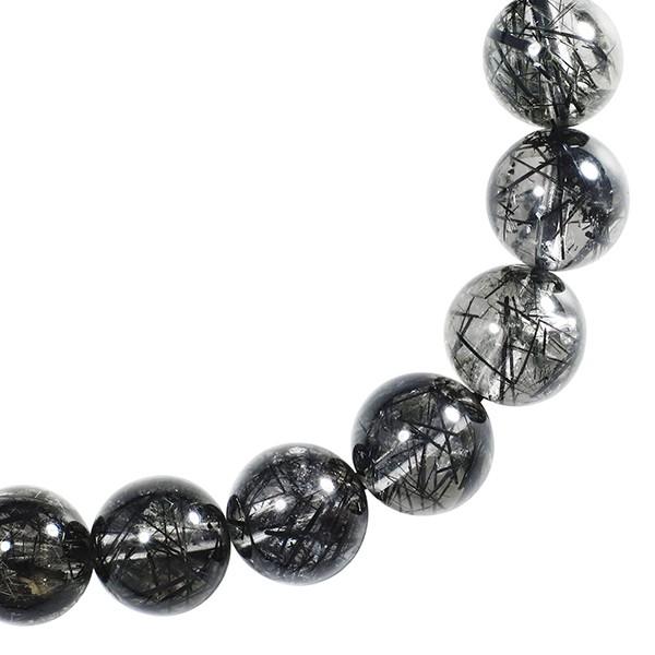 ブラックルチルクォーツ ブレスレット 8mm 17.5cm ブラック
