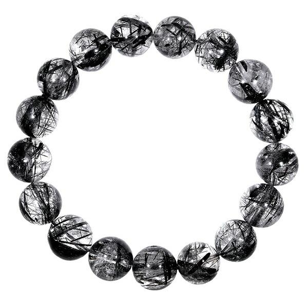 ブラックルチルクォーツ ブレスレット 12.3mm 19cm メンズL