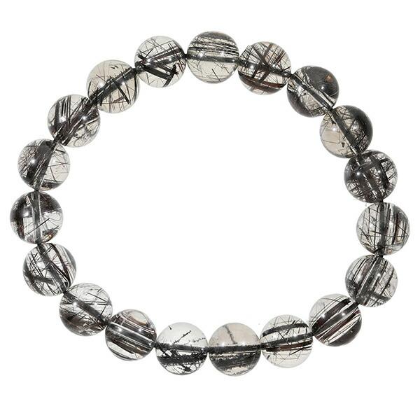 「高品質美品」ブラックルチルブレスレット ブラックルチルクォーツ 高品質 ブレスレット 10.6mm 18.5cm