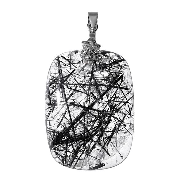 ブラックプラチナルチルクォーツ ペンダントトップ プラチナルチルクォーツ/ペンダントトップ|大人のための上質な