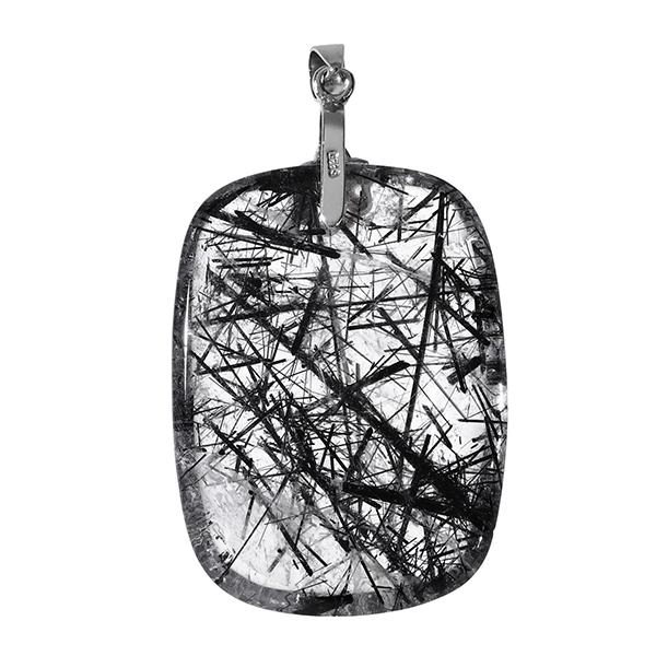 ブラックプラチナルチルクォーツ ペンダントトップ 特選品】ペンダントトップ（ブラックルチルクォーツ26