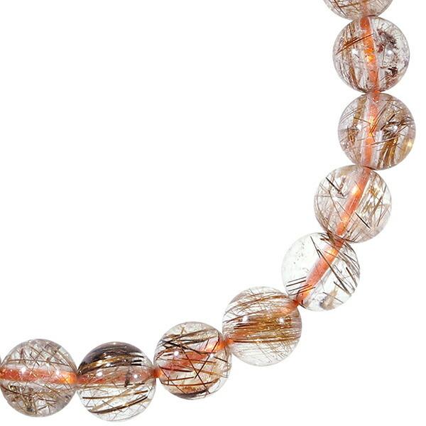 ブラウンルチルクォーツ ブレスレット 6.8mm 17.5cm メンズM  