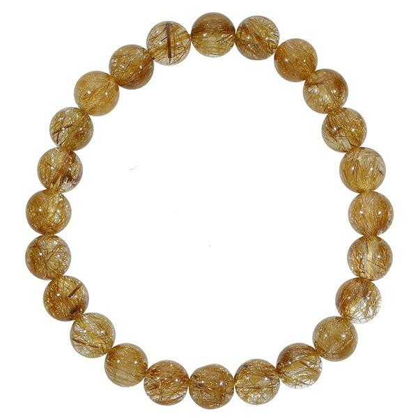 ブラウンルチルクォーツ ブレスレット 7.8mm 16.5~18.5cm S~LL サイズ