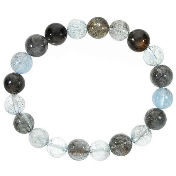 アクアマリン ブラックベリル シーン 入り 高品質 ブレスレット 10mm