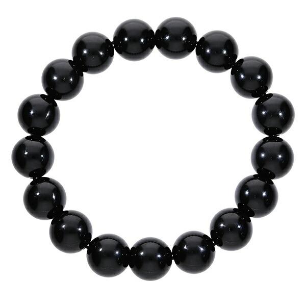黒水晶 ブレスレット モリオン 12mm 18.5cm 誕生石 4月 天然石