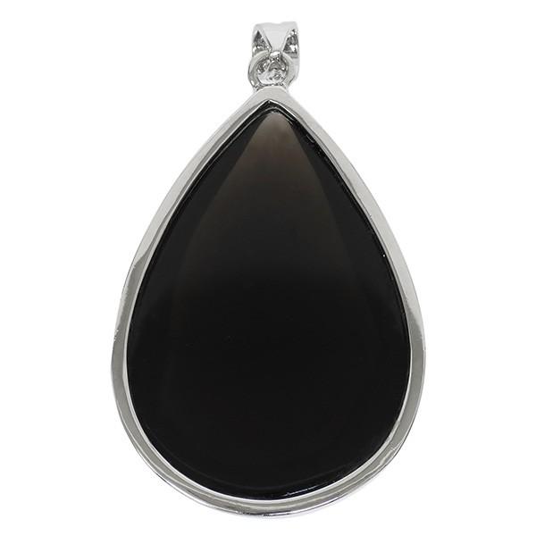 黒水晶 ペンダントトップ モリオン シルバー 雫 天然石 パワーストーン